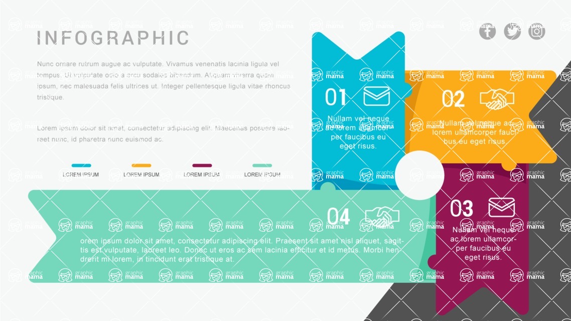 Infographic Templates Collection - Vector, Photoshop, PowerPoint, Google Slides - 4 Step Process Infographic Template